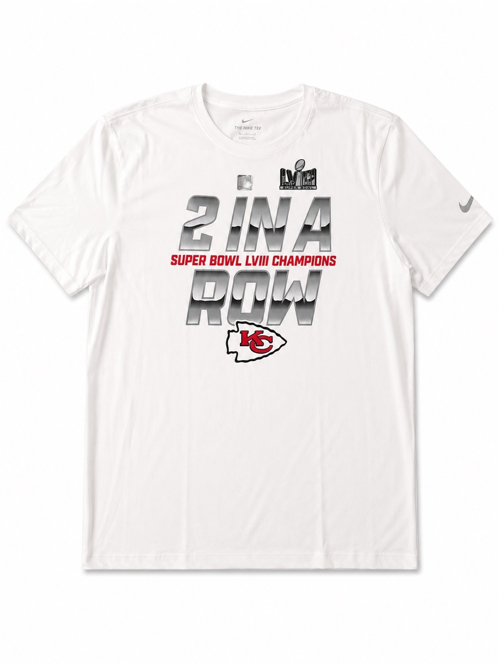 Nike White Kansas City Chiefs '2 IN A ROW' Super Bowl Champions Tee